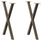 vidaXL Dining Table Legs X-Shaped 2 pcs Natural Steel 57x(72-73) cm Steel