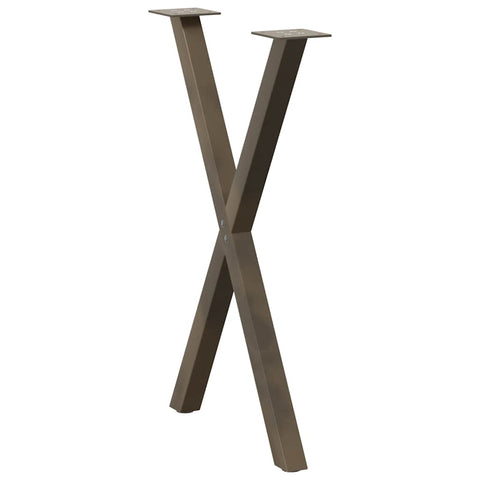 vidaXL Dining Table Legs X-Shaped 2 pcs Natural Steel 57x(72-73) cm Steel