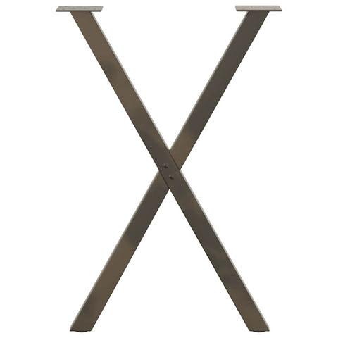 vidaXL Dining Table Legs X-Shaped 2 pcs Natural Steel 57x(72-73) cm Steel