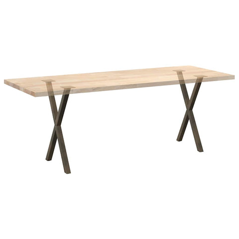 vidaXL Dining Table Legs X-Shaped 2 pcs Natural Steel 57x(72-73) cm Steel