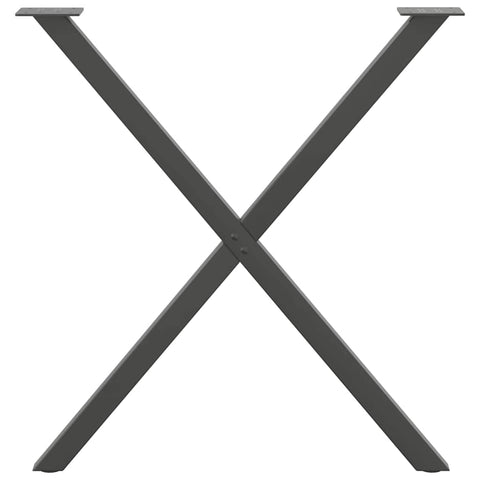vidaXL Dining Table Legs X-Shaped 2 pcs Anthracite 70x(72-73) cm Steel