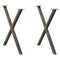vidaXL Dining Table Legs X-Shaped 2 pcs Natural Steel 70x(72-73) cm Steel