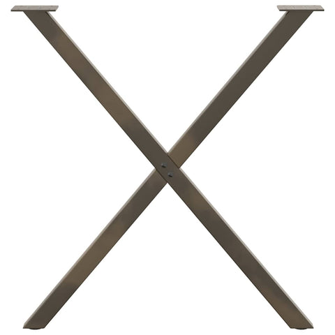 vidaXL Dining Table Legs X-Shaped 2 pcs Natural Steel 70x(72-73) cm Steel