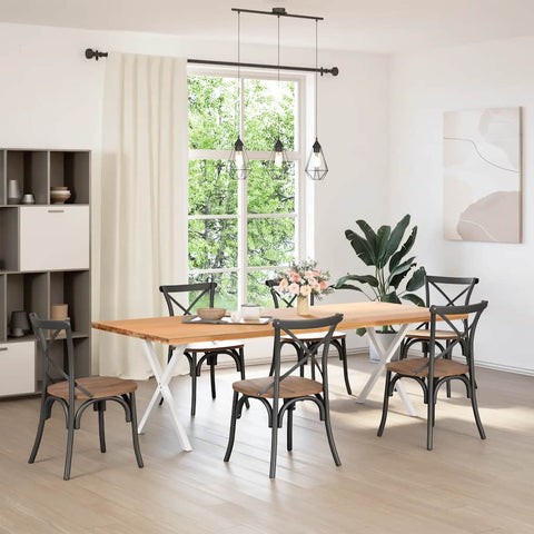 vidaXL Dining Table Legs X-Shaped 2 pcs White 80x(72-73) cm Steel