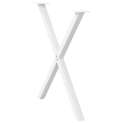 vidaXL Dining Table Legs X-Shaped 2 pcs White 80x(72-73) cm Steel