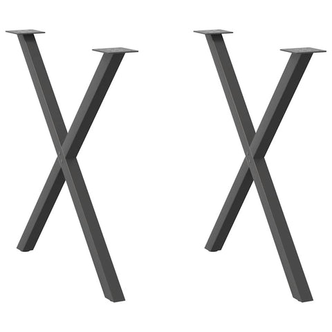 vidaXL Dining Table Legs X-Shaped 2 pcs Anthracite 80x(72-73) cm Steel