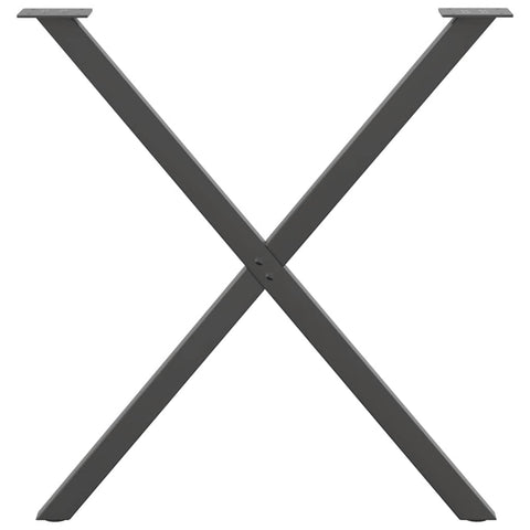 vidaXL Dining Table Legs X-Shaped 2 pcs Anthracite 80x(72-73) cm Steel