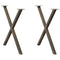 vidaXL Dining Table Legs X-Shaped 2 pcs Natural Steel 80x(72-73) cm Steel