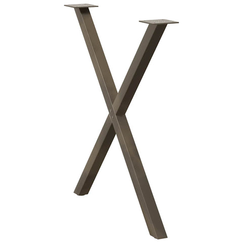 vidaXL Dining Table Legs X-Shaped 2 pcs Natural Steel 80x(72-73) cm Steel