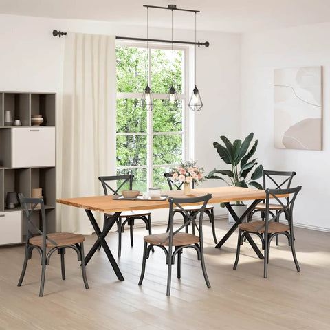 vidaXL Dining Table Legs X-Shaped 2 pcs Black 90x(72-73) cm Steel