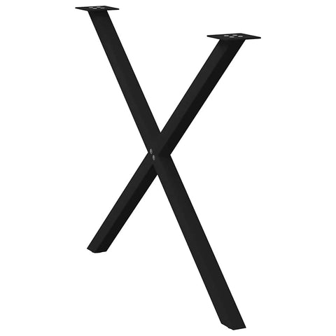 vidaXL Dining Table Legs X-Shaped 2 pcs Black 90x(72-73) cm Steel