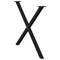 vidaXL Dining Table Legs X-Shaped 2 pcs Black 90x(72-73) cm Steel