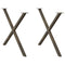 vidaXL Dining Table Legs X-Shaped 2 pcs Natural Steel 90x(72-73) cm Steel
