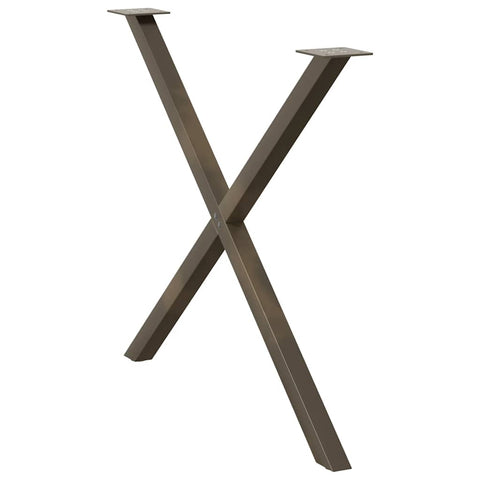 vidaXL Dining Table Legs X-Shaped 2 pcs Natural Steel 90x(72-73) cm Steel