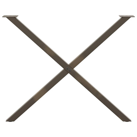 vidaXL Dining Table Legs X-Shaped 2 pcs Natural Steel 90x(72-73) cm Steel
