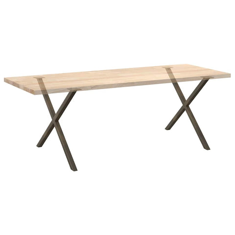 vidaXL Dining Table Legs X-Shaped 2 pcs Natural Steel 90x(72-73) cm Steel