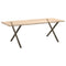 vidaXL Dining Table Legs X-Shaped 2 pcs Natural Steel 90x(72-73) cm Steel