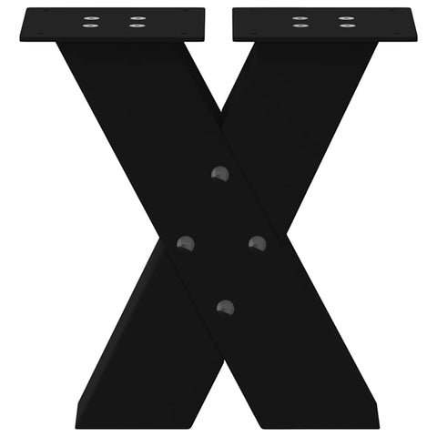 vidaXL Coffee Table Legs X-Shaped 2 pcs Black 30x(30-31) cm Steel