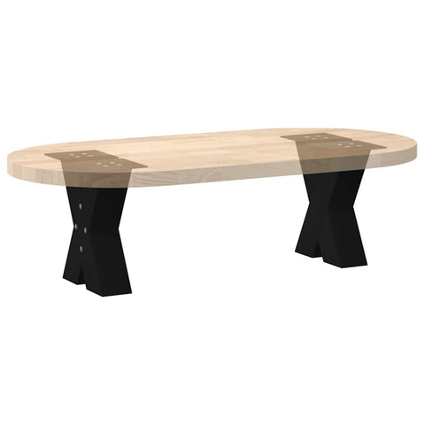 vidaXL Coffee Table Legs X-Shaped 2 pcs Black 30x(30-31) cm Steel