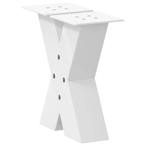 vidaXL Coffee Table Legs X-Shaped 2 pcs White 30x(30-31) cm Steel