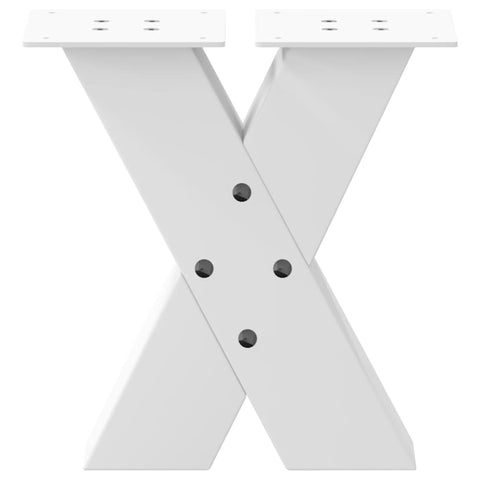 vidaXL Coffee Table Legs X-Shaped 2 pcs White 30x(30-31) cm Steel