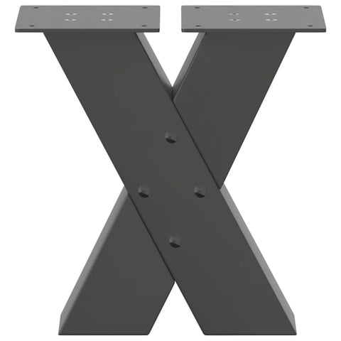 vidaXL Coffee Table Legs X-Shaped 2 pcs Anthracite 30x(30-31) cm Steel