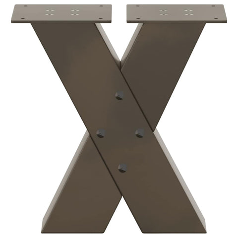 vidaXL Coffee Table Legs X-Shaped 2 pcs Natural Steel 30x(30-31) cm Steel