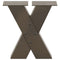 vidaXL Coffee Table Legs X-Shaped 2 pcs Natural Steel 30x(30-31) cm Steel