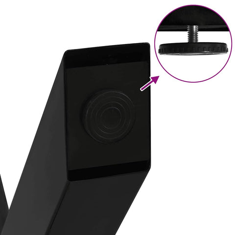 vidaXL Coffee Table Legs X-Shaped 2 pcs Black 40x(30-31) cm Steel