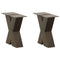 vidaXL Coffee Table Legs X-Shaped 2 pcs Natural Steel 40x(30-31) cm Steel