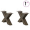 vidaXL Coffee Table Legs X-Shaped 2 pcs Natural Steel 50x(30-31) cm Steel