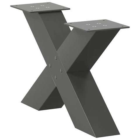 vidaXL Coffee Table Legs X-Shaped 2 pcs Anthracite 60x(30-31) cm Steel