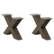 vidaXL Coffee Table Legs X-Shaped 2 pcs Natural Steel 60x(30-31) cm Steel