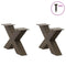 vidaXL Coffee Table Legs X-Shaped 2 pcs Natural Steel 60x(30-31) cm Steel