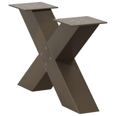 vidaXL Coffee Table Legs X-Shaped 2 pcs Natural Steel 60x(30-31) cm Steel