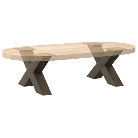 vidaXL Coffee Table Legs X-Shaped 2 pcs Natural Steel 60x(30-31) cm Steel