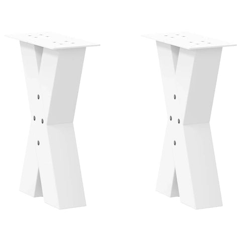 vidaXL Coffee Table Legs X-Shaped 2 pcs White 38x(42-43) cm Steel