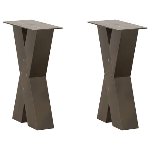 vidaXL Coffee Table Legs X-Shaped 2 pcs Natural Steel 38x(42-43) cm Steel
