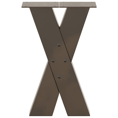 vidaXL Coffee Table Legs X-Shaped 2 pcs Natural Steel 38x(42-43) cm Steel