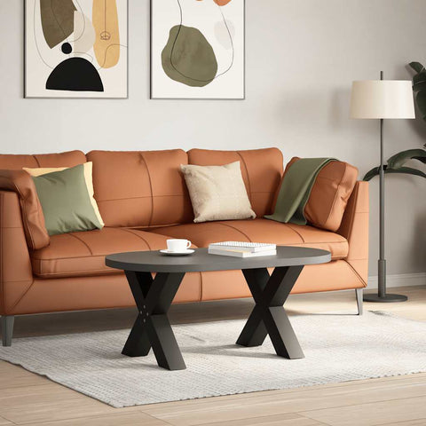 vidaXL Coffee Table Legs X-Shaped 2 pcs Black 50x(42-43) cm Steel
