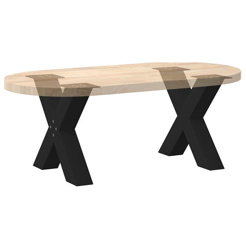 vidaXL Coffee Table Legs X-Shaped 2 pcs Black 50x(42-43) cm Steel