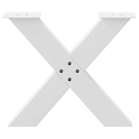 vidaXL Coffee Table Legs X-Shaped 2 pcs White 50x(42-43) cm Steel