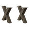 vidaXL Coffee Table Legs X-Shaped 2 pcs Natural Steel 60x(42-43) cm Steel