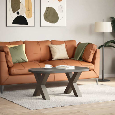 vidaXL Coffee Table Legs X-Shaped 2 pcs Natural Steel 60x(42-43) cm Steel