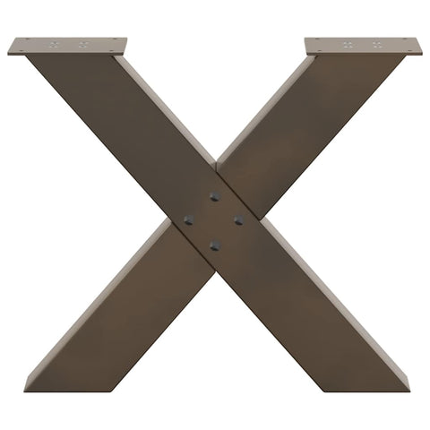 vidaXL Coffee Table Legs X-Shaped 2 pcs Natural Steel 60x(42-43) cm Steel