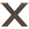vidaXL Coffee Table Legs X-Shaped 2 pcs Natural Steel 60x(42-43) cm Steel