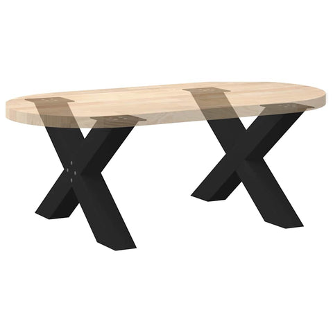 vidaXL Coffee Table Legs X-Shaped 2 pcs Black 70x(42-43) cm Steel