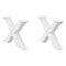 vidaXL Coffee Table Legs X-Shaped 2 pcs White 70x(42-43) cm Steel