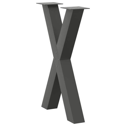 vidaXL Dining Table Legs X-Shaped 2 pcs Anthracite 50x(72-73) cm Steel