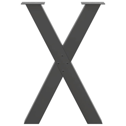 vidaXL Dining Table Legs X-Shaped 2 pcs Anthracite 50x(72-73) cm Steel